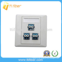 3-Port Duplex LC Fiber Optic Faceplate / Wandplatte